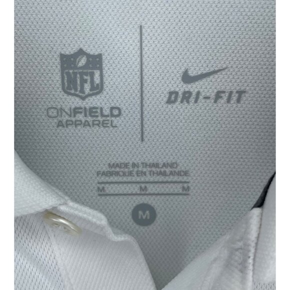 Atlanta Falcons ATL NFL Nike OnField Apparel Men’s Medium White Polo Shirt - Picture 4 of 5